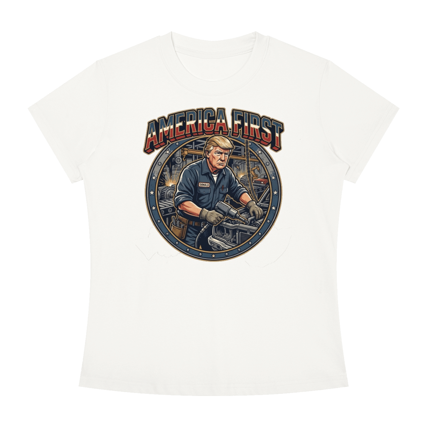 America First Women's Slim Fit Crewneck T-Shirt - Image 43