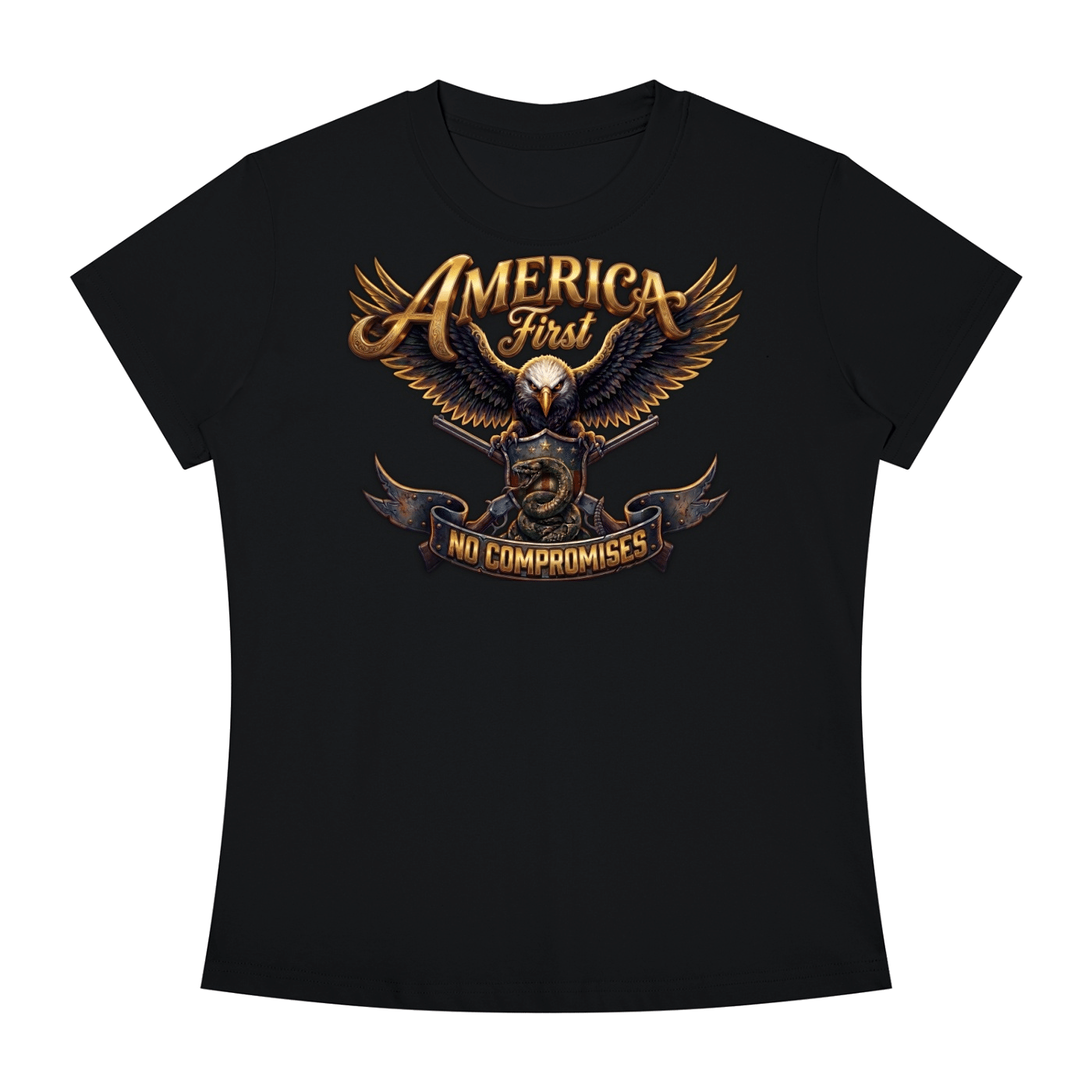 America First Women's Slim Fit Crewneck T-Shirt - Image 1