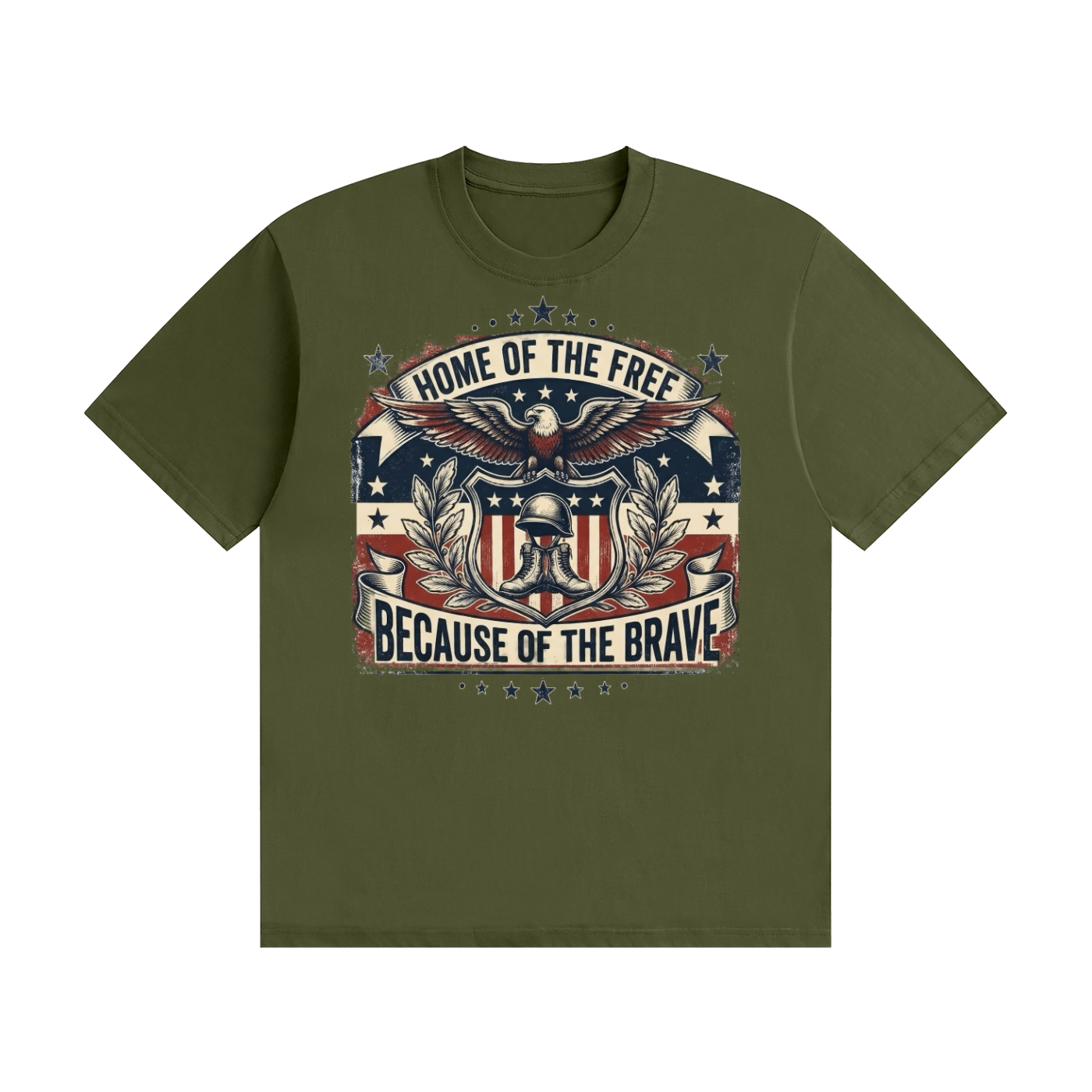 Home of the Free Because of the Brave Cotton T-Shirt - Image 5