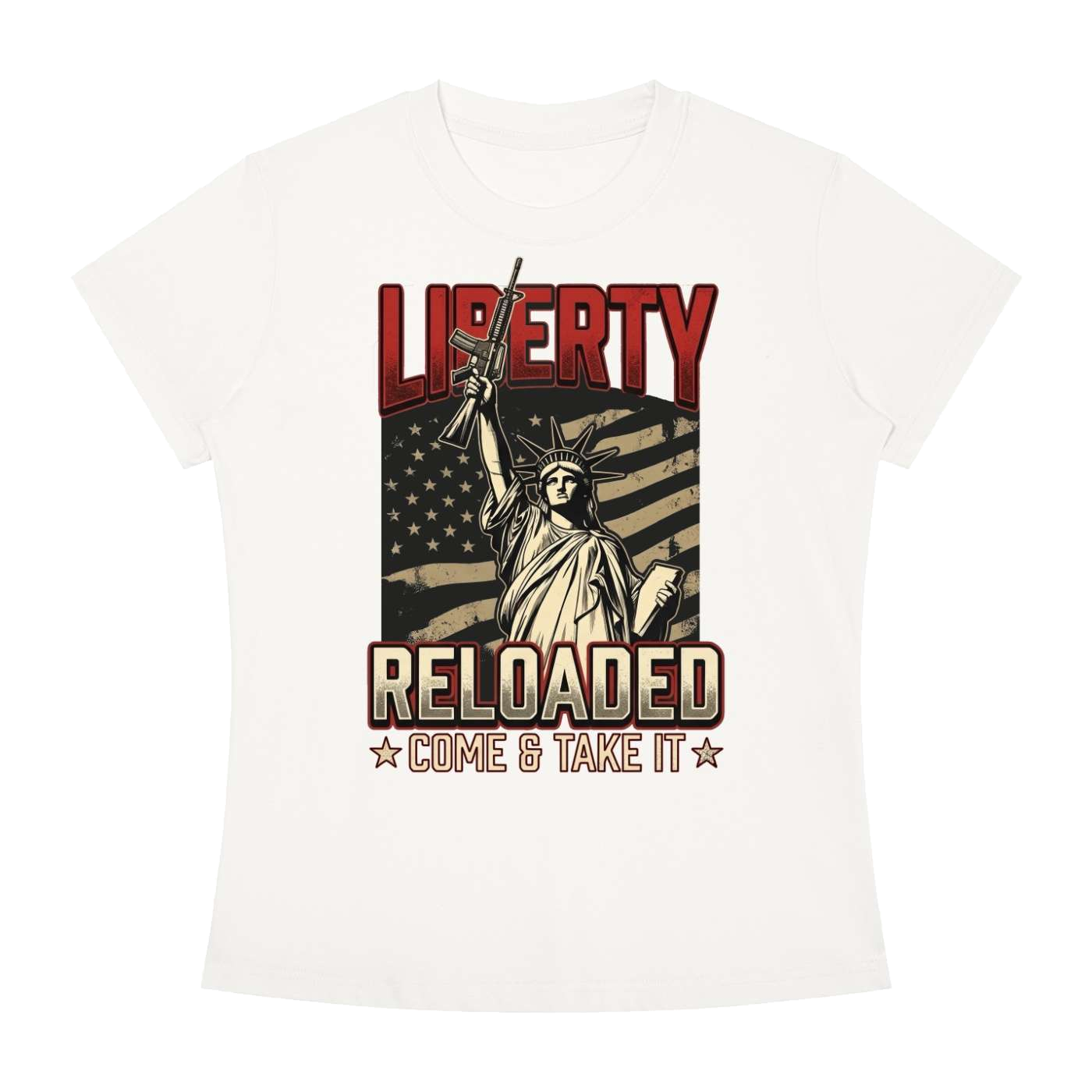 Liberty Reloaded: Come & Take It Women's Slim Fit Crewneck T-Shirt - Image 23
