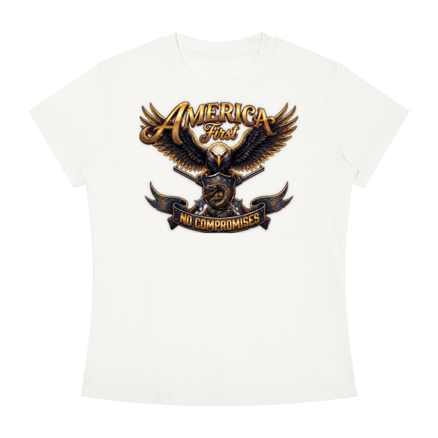 America First Women's Slim Fit Crewneck T-Shirt - Image 3