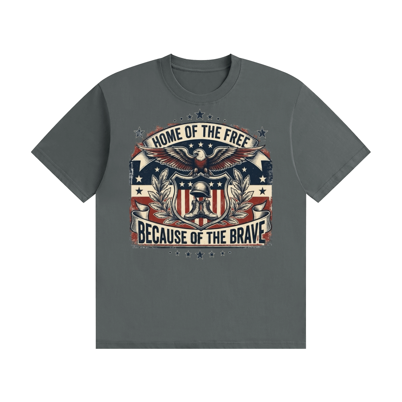 Home of the Free Because of the Brave Cotton T-Shirt - Image 7