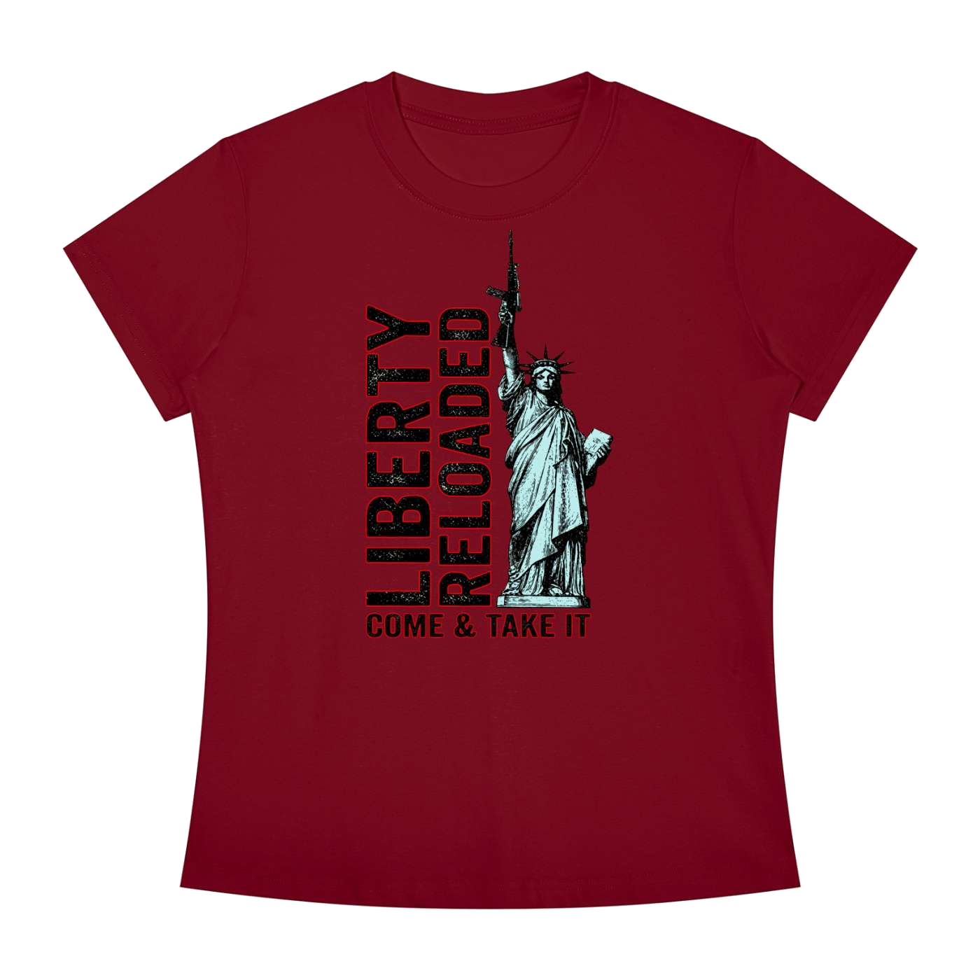 Liberty Reloaded: Come & Take It Women's Slim Fit Crewneck T-Shirt - Image 17