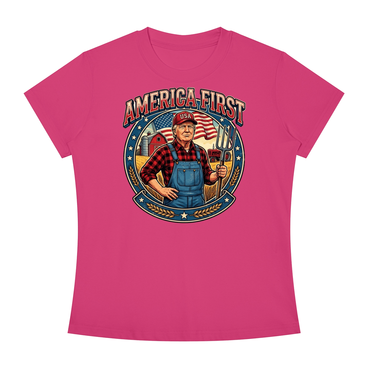 America First Women's Slim Fit Crewneck T-Shirt - Image 35