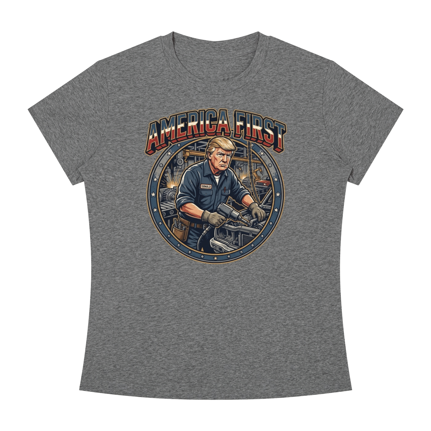 America First Women's Slim Fit Crewneck T-Shirt - Image 49