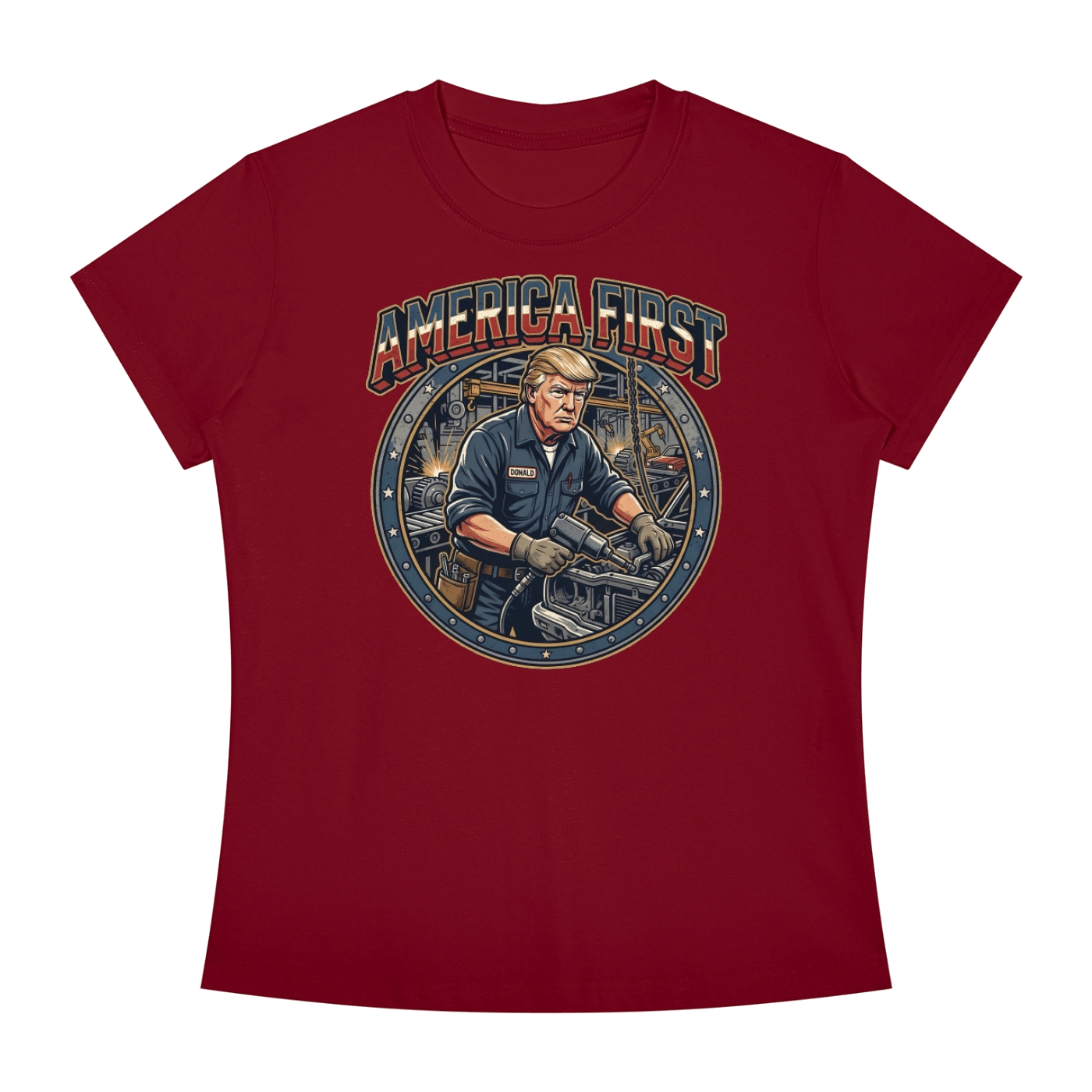America First Women's Slim Fit Crewneck T-Shirt - Image 47