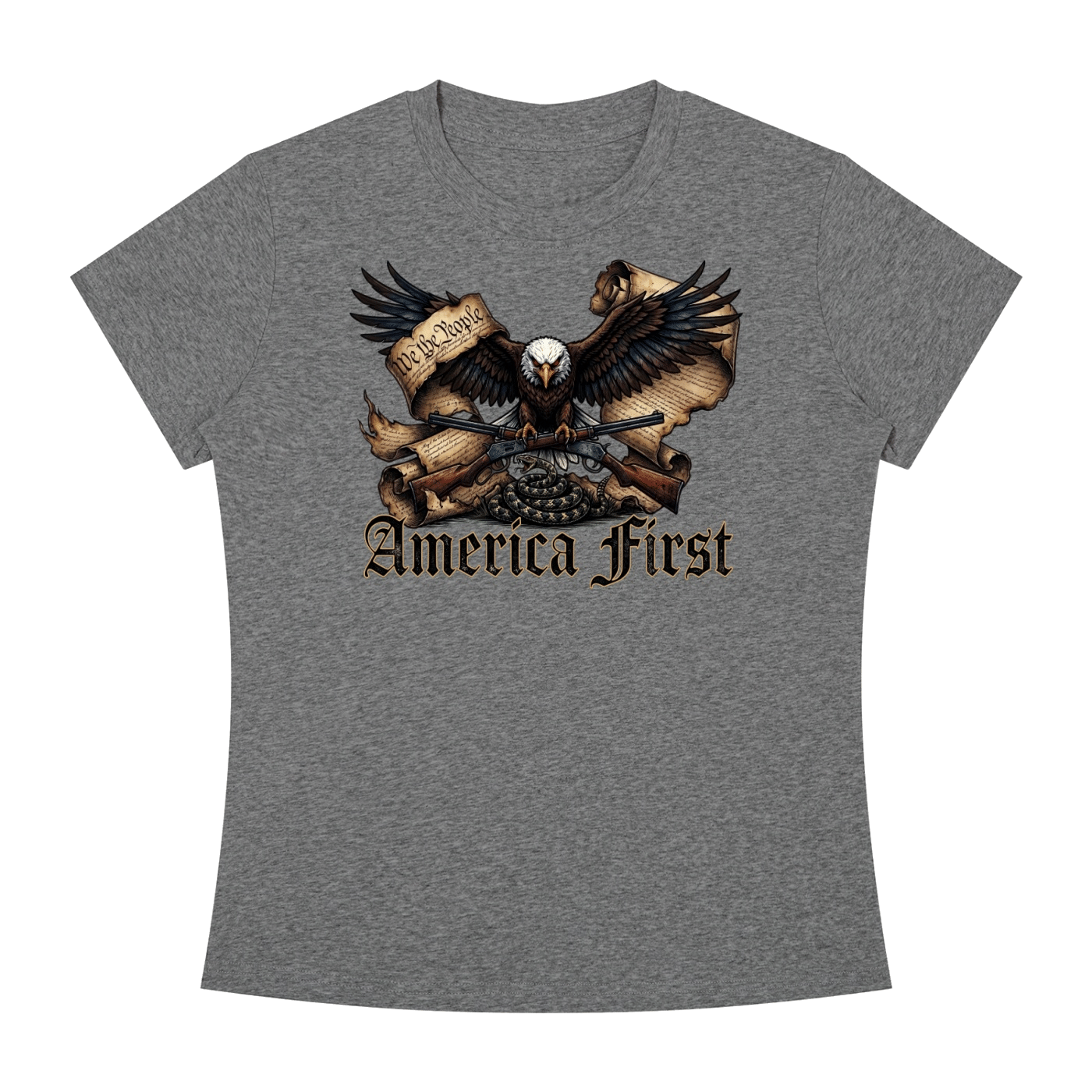 America First Women's Slim Fit Crewneck T-Shirt - Image 19