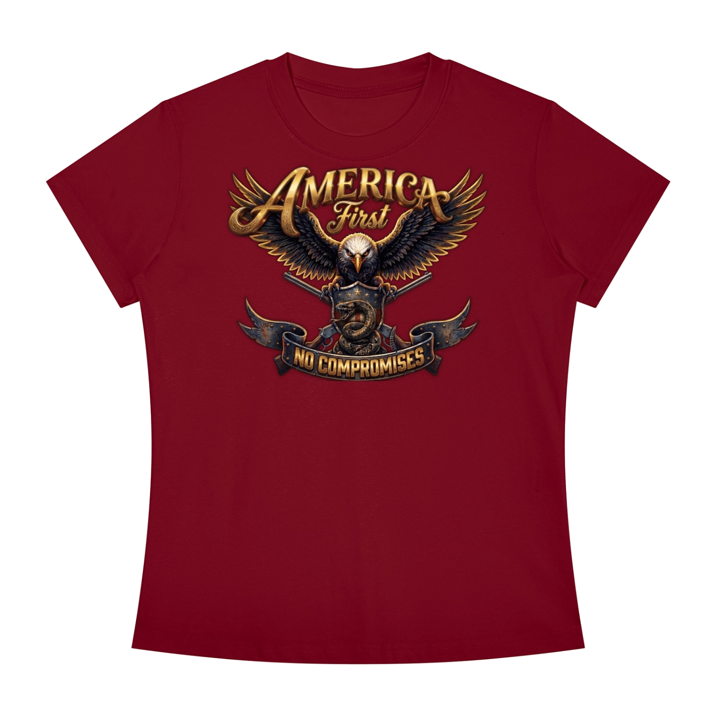 America First Women's Slim Fit Crewneck T-Shirt - Image 7