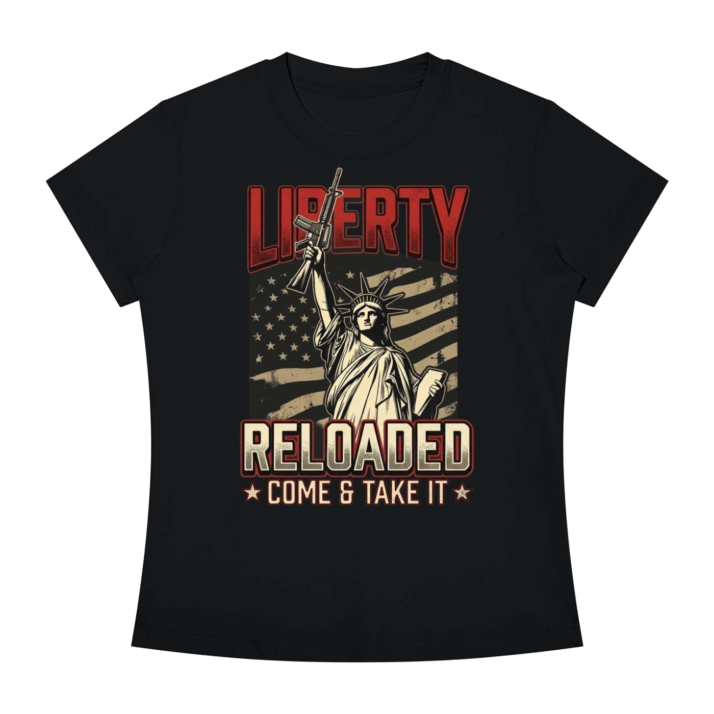 Liberty Reloaded: Come & Take It Women's Slim Fit Crewneck T-Shirt - Image 21