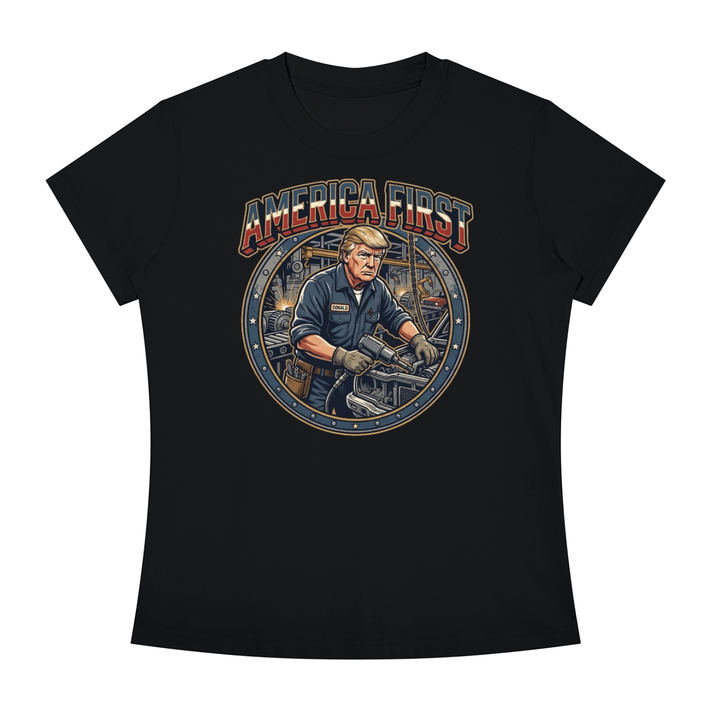 America First Women's Slim Fit Crewneck T-Shirt - Image 41