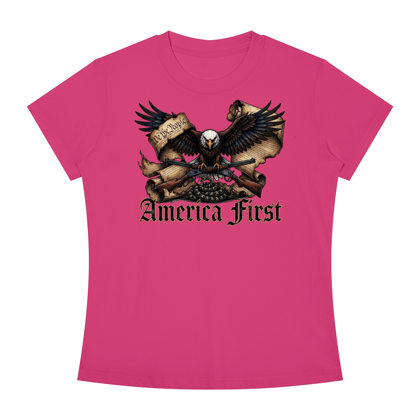 America First Women's Slim Fit Crewneck T-Shirt - Image 15