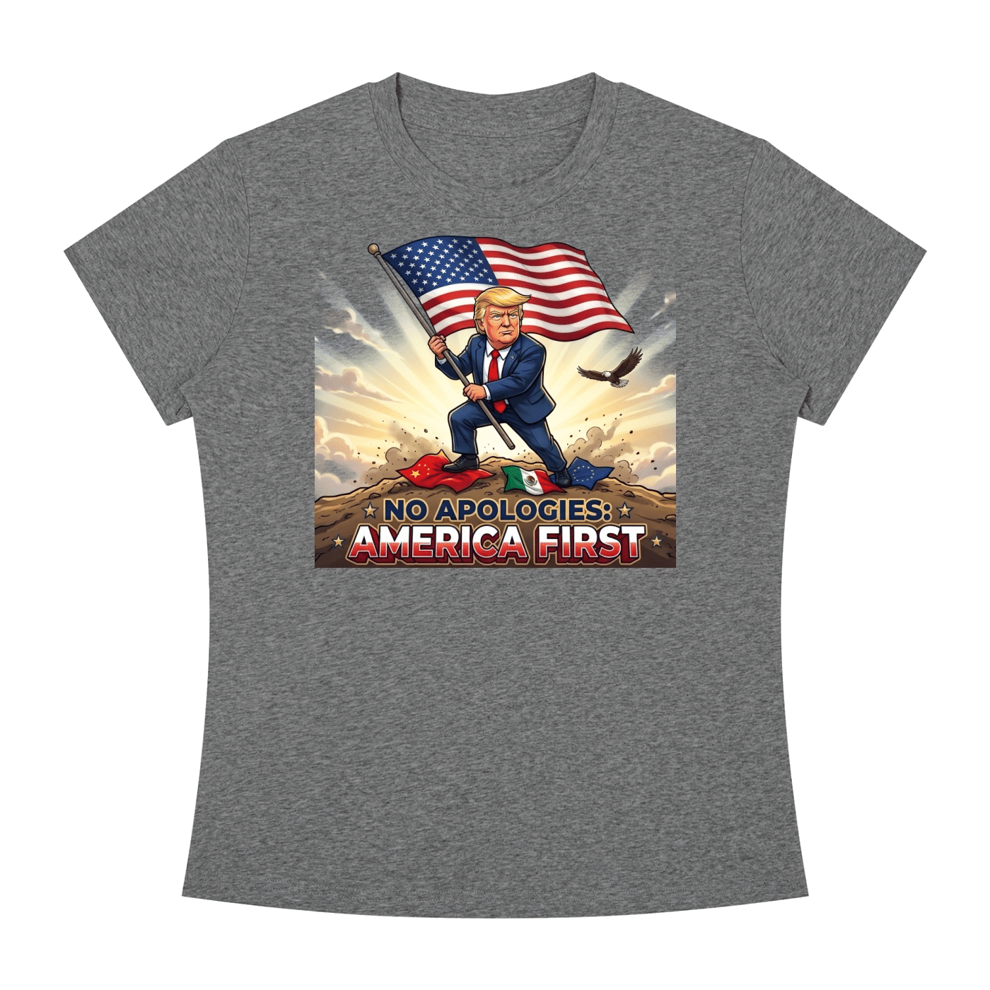 America First Women's Slim Fit Crewneck T-Shirt - Image 29