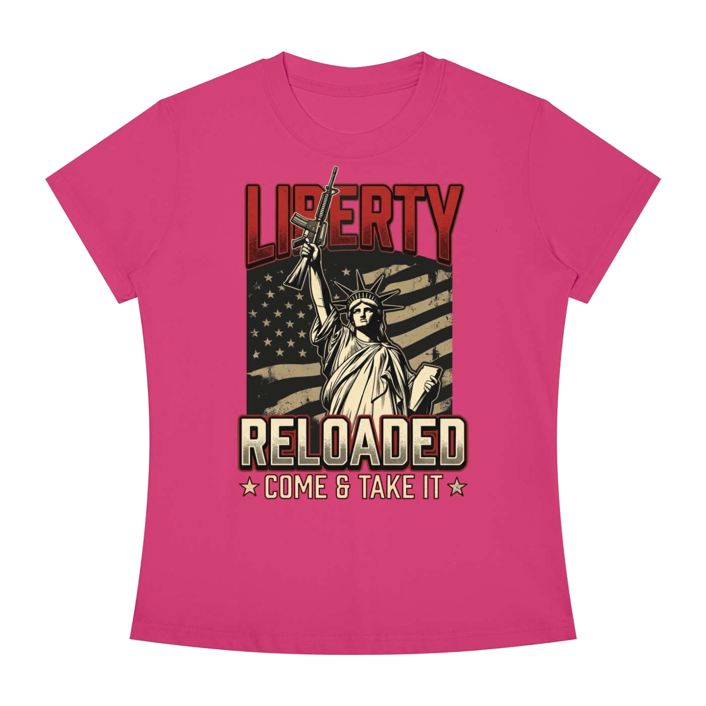 Liberty Reloaded: Come & Take It Women's Slim Fit Crewneck T-Shirt - Image 25