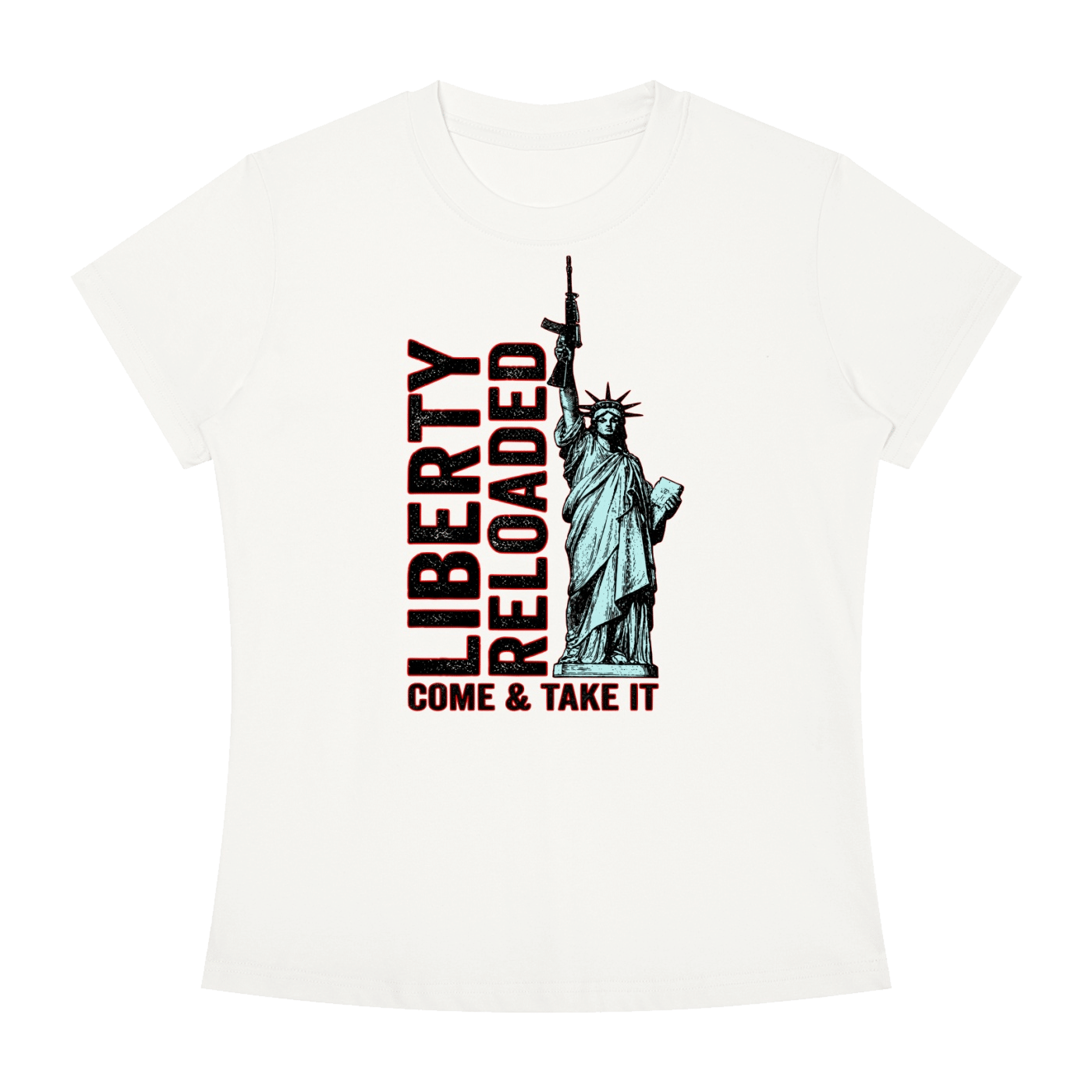 Liberty Reloaded: Come & Take It Women's Slim Fit Crewneck T-Shirt - Image 13