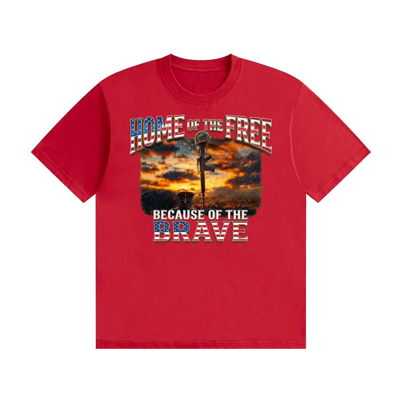 Home of the Free Because of the Brave Cotton T-Shirt - Image 19