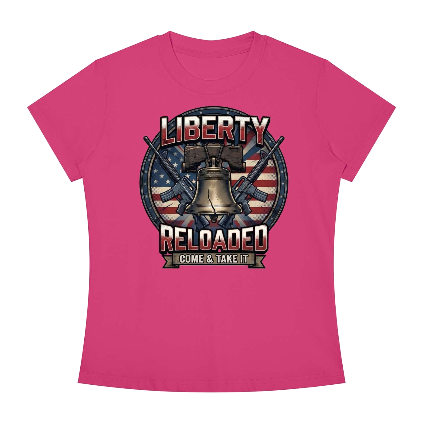 Liberty Reloaded: Come & Take It Women's Slim Fit Crewneck T-Shirt - Image 35