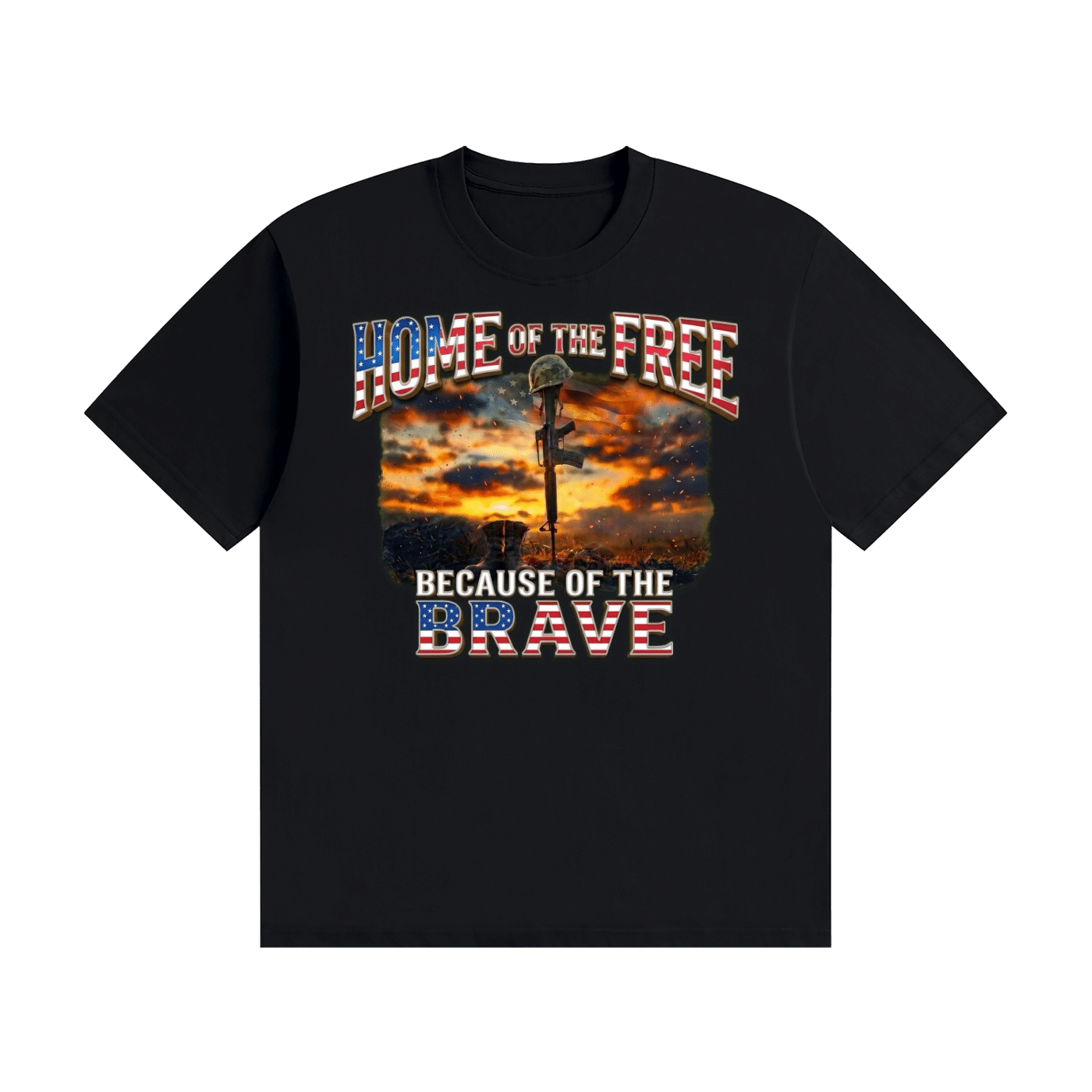 Home of the Free Because of the Brave Cotton T-Shirt - Image 11