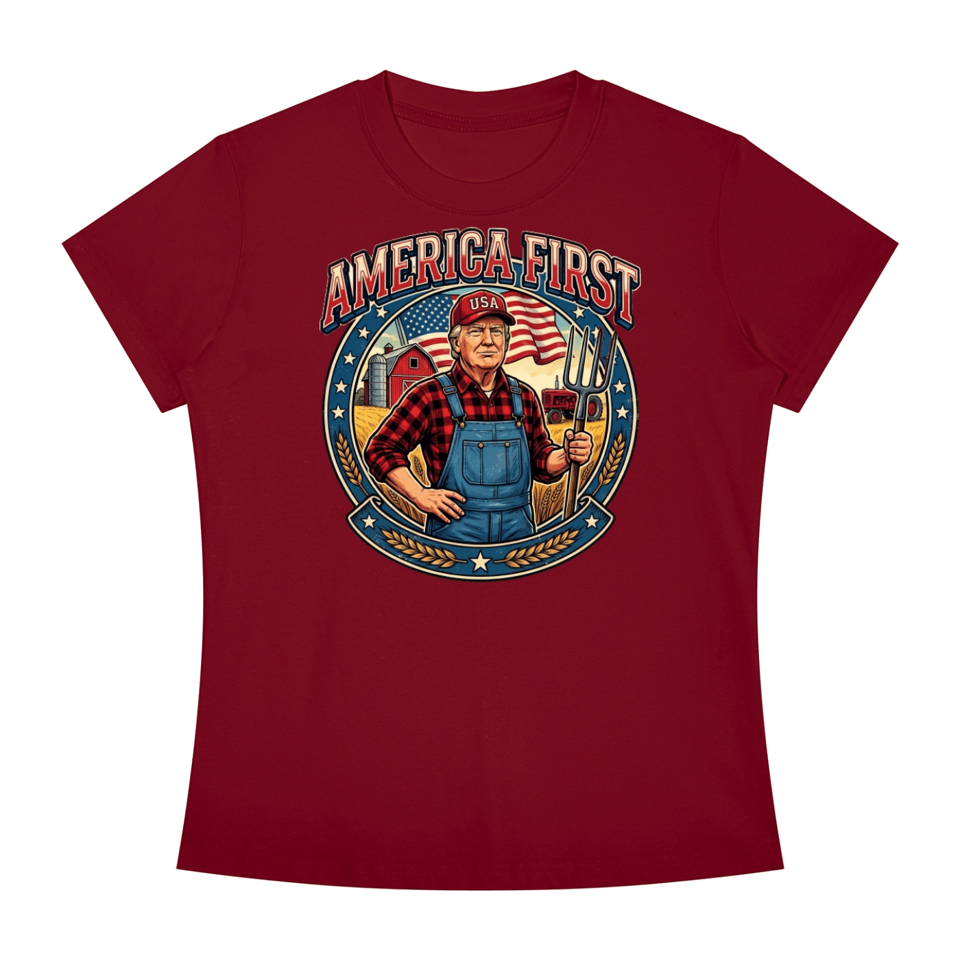 America First Women's Slim Fit Crewneck T-Shirt - Image 37