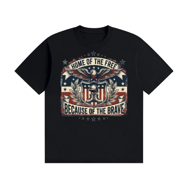 Home of the Free Because of the Brave Cotton T-Shirt