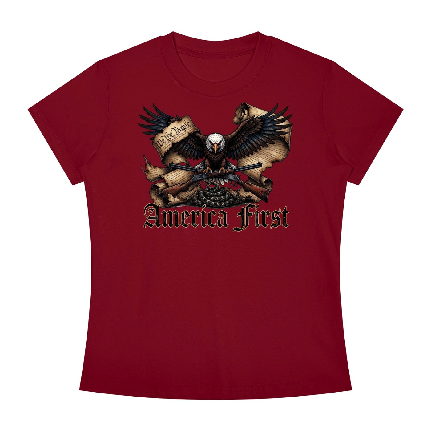 America First Women's Slim Fit Crewneck T-Shirt - Image 17