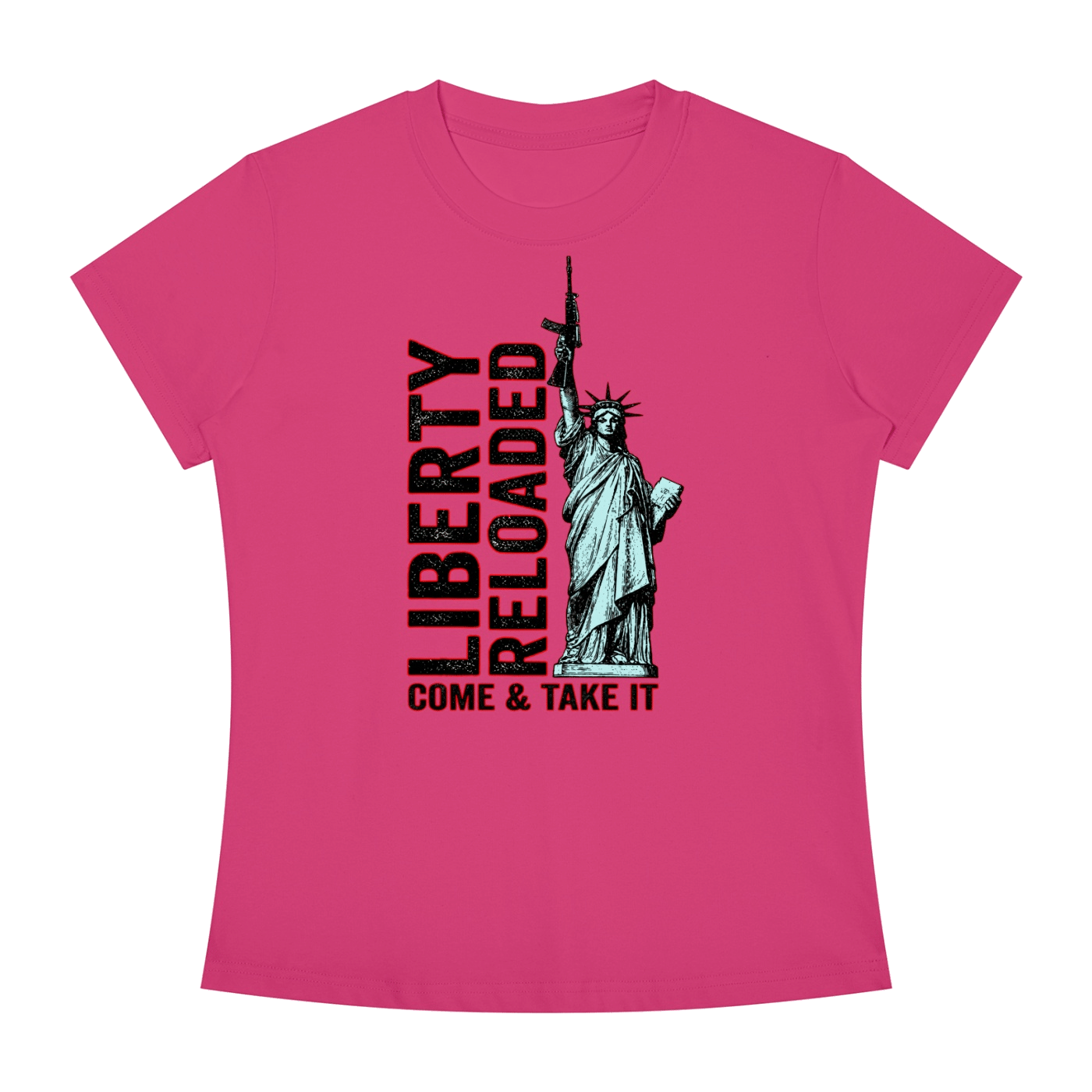 Liberty Reloaded: Come & Take It Women's Slim Fit Crewneck T-Shirt - Image 15