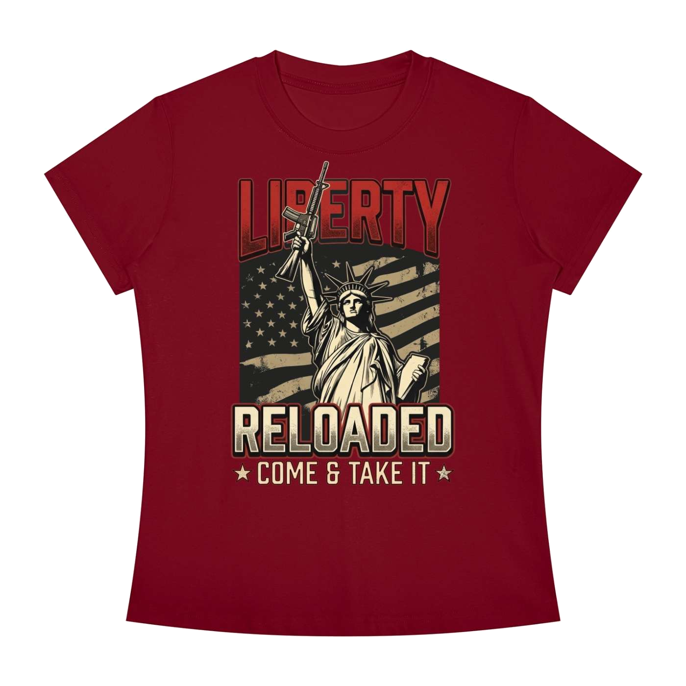 Liberty Reloaded: Come & Take It Women's Slim Fit Crewneck T-Shirt - Image 27