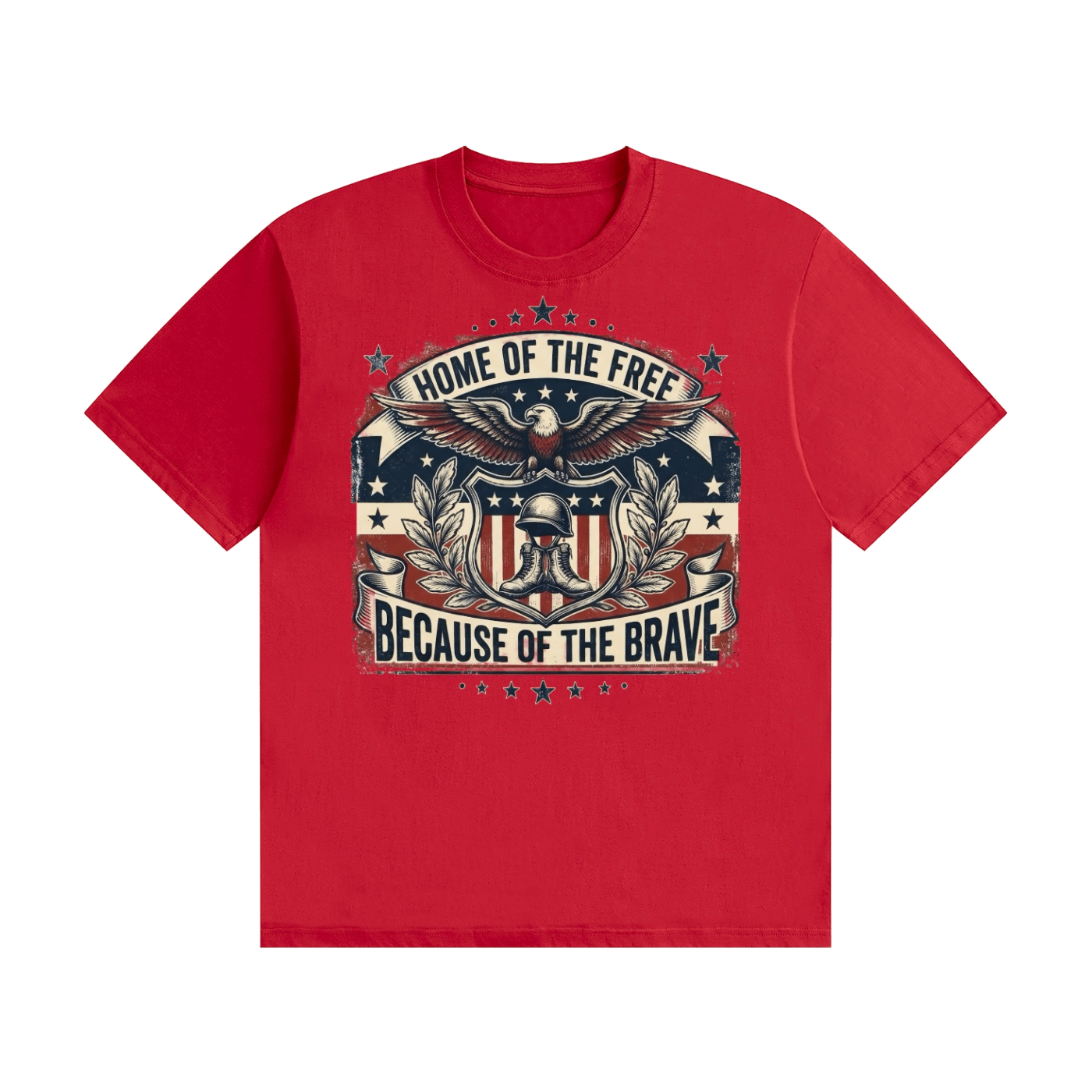 Home of the Free Because of the Brave Cotton T-Shirt - Image 9