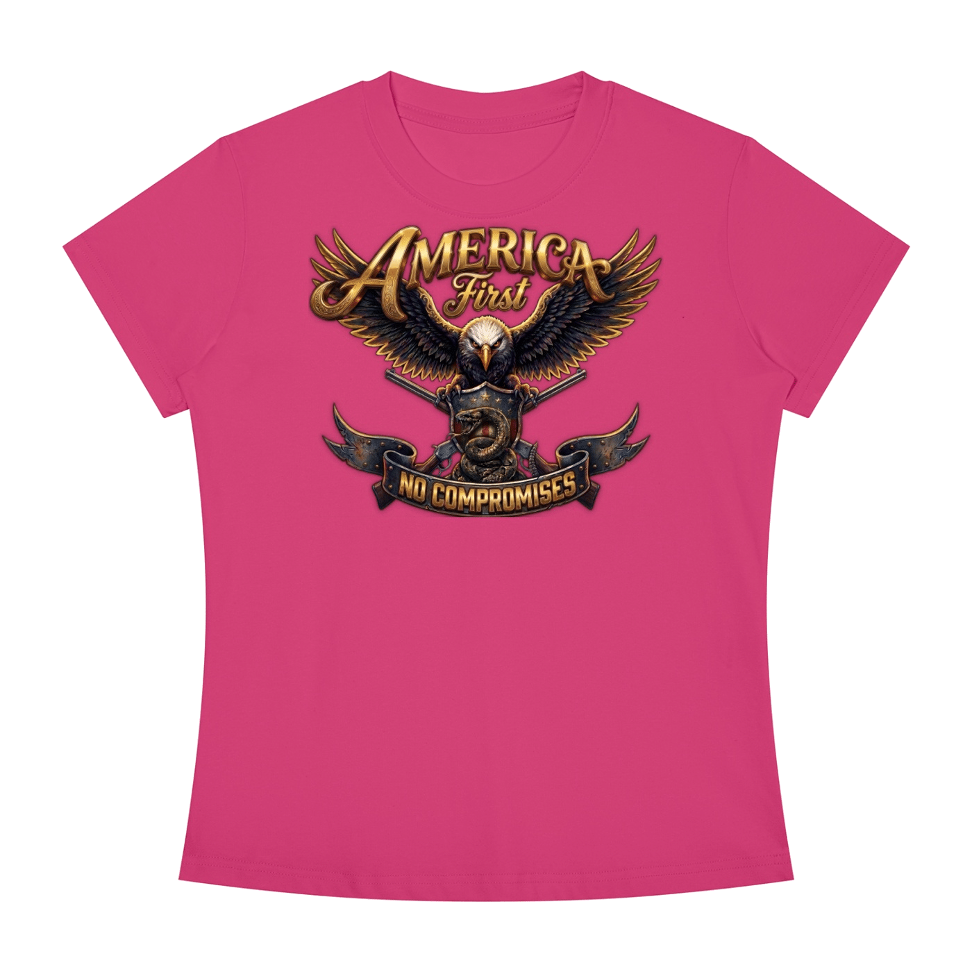 America First Women's Slim Fit Crewneck T-Shirt - Image 5